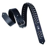 Levy's Leathers PM28-2B-BLK echt lederen gitaarband met valse kogels, zwart