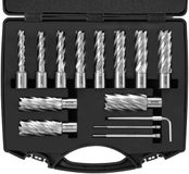 VEVOR Kroonborenset Metaal 13-Delig 7/16, 1/2, 9/16, 11/16, 5/8, 3/4, 13/16, 7/8, 15/16, 1, 1-1/16 Inch Kernboorset 50,8 MM Boordiepte Ringfreesset Accessoires voor Magneetboormachines