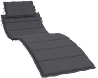 vidaXL Ligbedkussen 186x58x4 cm stof gemêleerd antracietkleurig