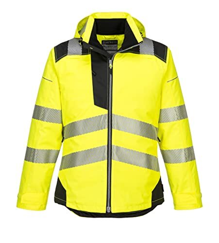 Portwest Portwest T400YBR4XL Vision Hi-Vis Rain Jacket, 4X-Large, Yellow/Black