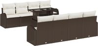 vidaXL Tuinbank Set 9-delig Bruin Polywood