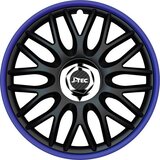 J-Tec Wieldoppen 13 inch Orden R Zwart/Blauw - Chroom Ring (4 Stuks)