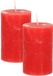 Atmosphera Bougie pilier/bougie cylindrique - 2x - rouge - 5 x 8 cm - petit modèle rustique