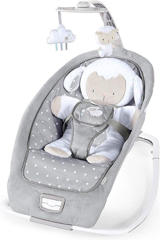 Bright Starts Ingenuity Cuddle Lamb Bouncer - Grey - 0-2 Years