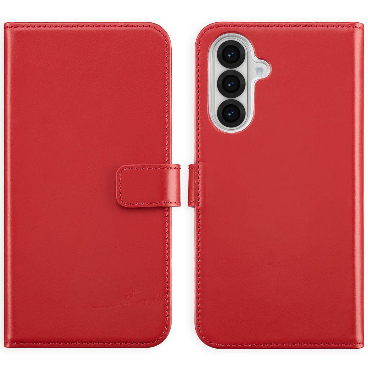 Selencia Echt Leren Bookcase Samsung Galaxy A36 / A56 - Rood