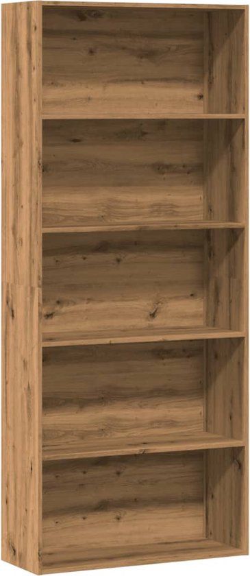 vidaXL Boekenkast 80x30x189 cm bewerkt hout artisanaal eikenkleur