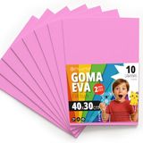 OFITURIA EVA-rubber voor school- en creatieve projecten, kleurrijke schuimplaten voor doe-het-zelfprojecten, kunst, kinderdecoratie, scrapbooking, ambachtelijke designs, 40 x 30 cm (roze, 10 stuks)