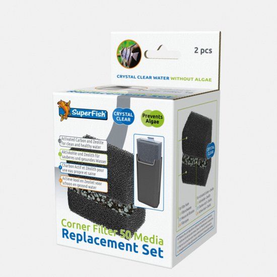 Superfish Corner Filter 50 Media - Filtermateriaal - 2 stuks