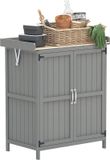 Outsunny Tuinopbergschuur Dennenhout, Roestvrij Staal 74L x 43B x 88H cm Grijs