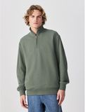 Next - Heren - Lichtgewicht jersey-sweatshirt met kwartritssluiting en hoog katoengehalte - Groen