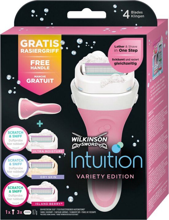 Wilkinson Intuition Variety Edition Scheerapparaat - Roze/Wit - 4 Mesjes - Vrouwen
