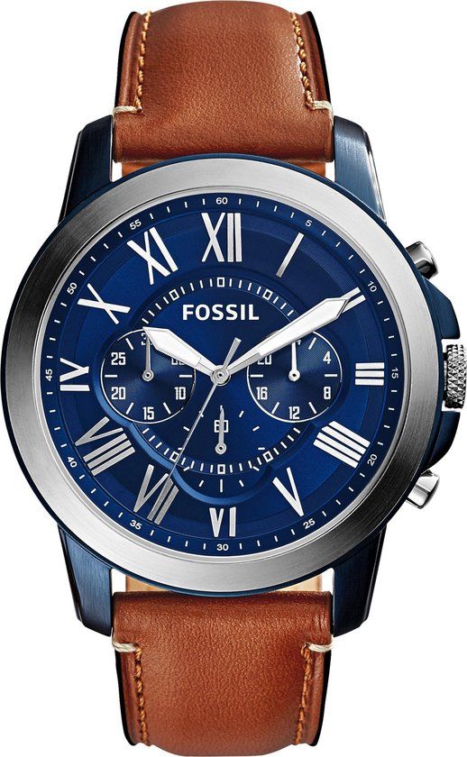 Fossil Grant FS5151 Herenhorloge 44 mm - Blauw