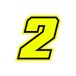 4R Quattroerre.it 13382 Racing Nummer 2 Moto GP, Neon Geel, 10 x 10 cm