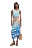 Desigual Jurk lichtbeige / hemelsblauw / donkerblauw / oranje