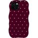 Selencia Vivid Wavy Backcover met MagSafe voor de Apple iPhone 15 - Happy Dots Burgundy