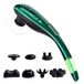 MEGAWISE Handheld rugmassageapparaat met oplaadbare 3200 mAh-batterij, 5 snelheden en 5 + 2 massageknopen met hard (groen) (17 inch)
