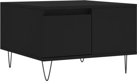 vidaXL Salontafel 55x55x36,5 cm bewerkt hout zwart