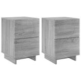 vidaXL Nachtkastje 2 stuks Grijs Sonoma 33,5 x 34,5 x 50 cm Bewerkt hout