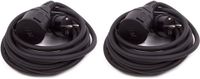 Benson Câble d'extension en caoutchouc - 2x - 5 mètres - Étanche IP44 - 3500W - 3 broches
