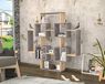 Homemania Boekenrek met planken, voor woonkamer, studio, grijs, eiken van hout, 123,6 x 22 x 123,6 cm