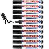 edding 663 whiteboardmarker - zwart - 10 whiteboardstiften - beitelpunt 1-5 mm - boardmarker uitwisbaar - voor whiteboard, flipchart, magneetbord, prikbord, memobord - sketchnotes - navulbaar