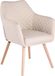 CLP Gent Eetkamerstoel met Armleuning - Fauteuil - met houten poten - Moderne Keukenstoel - natura/creme