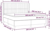 vidaXL Boxspringbed met matras, fluweel, donkergrijs, 160x200 cm