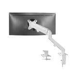 VIVO Articulerende enkele 17 tot 27 inch pneumatische veerarm klembevestiging op bureaustandaard | Past op 1 beeldscherm met Max VESA 100x100, wit (STAND-V101OW)