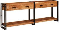vidaXL Wandtafels - 2 stuks - Bruin - Massief Acacia Hout - 200 x 33 x 75 cm