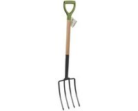 Kinzo Spitvork 4 Tanden – Tuinvork met Houten Steel – Riek voor Grondbewerking, Compost, Moestuin – Robuuste Woelvork – Tuingereedschap voor Spitten, Beluchten en Losmaken
