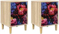 vidaXL Nachtkastje KIEL 2 st Sonoma Eiken 36 x 33 x 50 cm Bewerkt hout