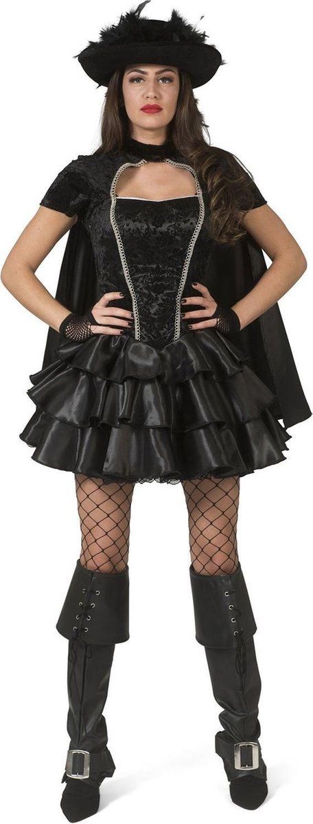 Funny Fashion Zorro Kostuum Senora - Maat 44/46 - Zwart - Polyester