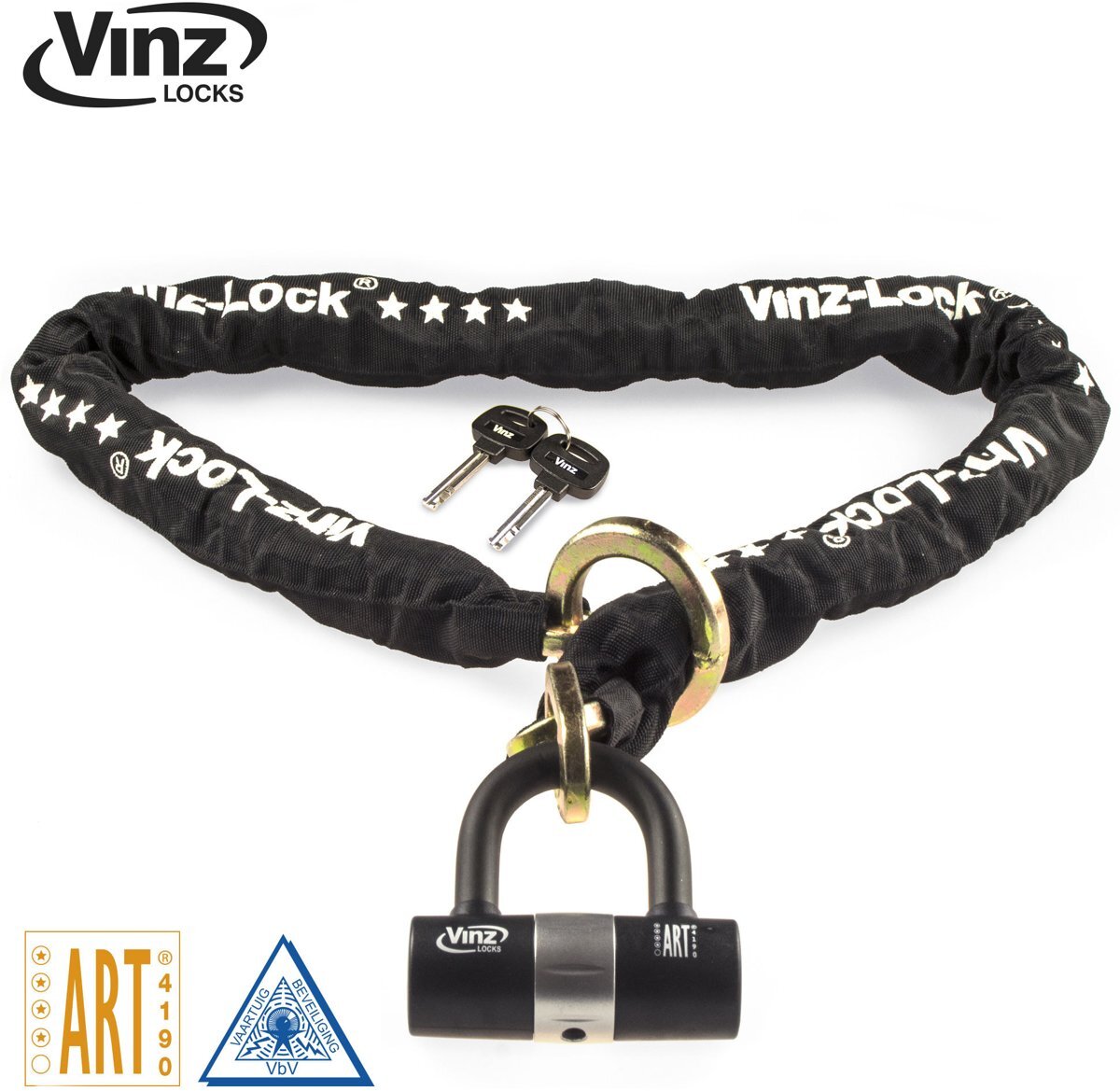 Vinz Motorslot ART 4 Kettingslot + Loop 150cm U-lock