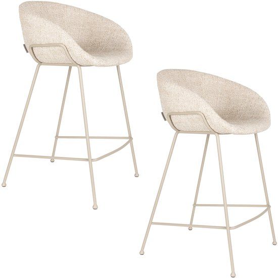 Zuiver Feston barkruk 65 cm Beige - Set van 2