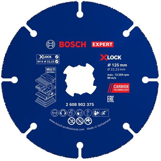 Bosch XLK DOORSLIJPSCHIJF CARBIDE 125MM 22,23MM MULTI WHEEL