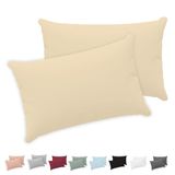 Twinzen® Kussensloop 40x70 (Set van 2) - 100% Katoen Jersey 150 GSM - Beige