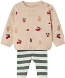 Vertbaudet Babyset jongen trui en broek gemêleerd beige