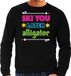 Bellatio Decorations Apres ski sweater voor heren - ski you later alligator - zwart - wintersport XXL