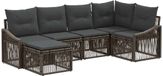 vidaXL Tuinbank - Set - 6 zitplekken - Grijs - Polyrattan