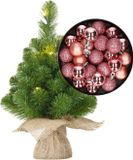Merkloos / Sans marque Edelman Bv Mini kunst kerstboom - H45 cm - roze