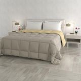 Italian Bed Linen Elegante winterdekbed, crème/lichtgrijs, dubbel, 100% microvezel, 260 x 260 cm