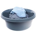 KADAX Matte plastic wasbak, kunststof kom, ronde spoelbak, robuuste waskom, huishoudwaterkom voor badkamer, multifunctionele kuip (donkergrijs, 2 liter)