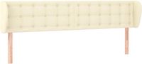 vidaXL Hoofdbord met randen 183x23x78/88 cm kunstleer crèmekleurig