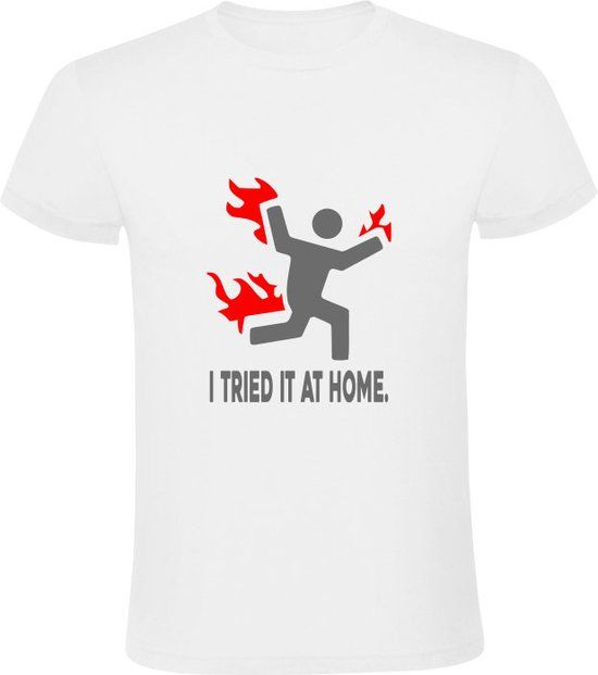 I tried it at home Heren T-shirt - Wit - 2XL