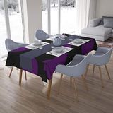 Bonamaison Tafelkleed, Anti-Mold, Sneldrogend, Waterdicht, 100% Polyester Tafellaken, Paars, zwart, 140 x 200 Cm