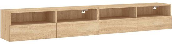 vidaXL Tv-wandmeubels 2 st 100x30x30 cm hout sonoma eikenkleurig