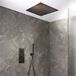 Hudson Reed Mitigeur thermostatique 2 voies, Pommeau de douche et douchette à main encastrés au plafond Modernes - Nickel noir