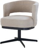 DÉJA Living Eetkamerstoel Louis - Stof/Metaal - Taupe - Set van 2