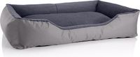 BedDog® hondenmand TEDDY, vierkant hondenkussen, grote hondenbed, hondensofa, hondenhuis, met afneembare hoez, wasbaar, maat XXL, ROCK-FLOW (grijs/grijs)