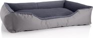 BedDog® hondenmand TEDDY, vierkant hondenkussen, grote hondenbed, hondensofa, hondenhuis, met afneembare hoez, wasbaar, maat XXL, ROCK-FLOW (grijs/grijs)
